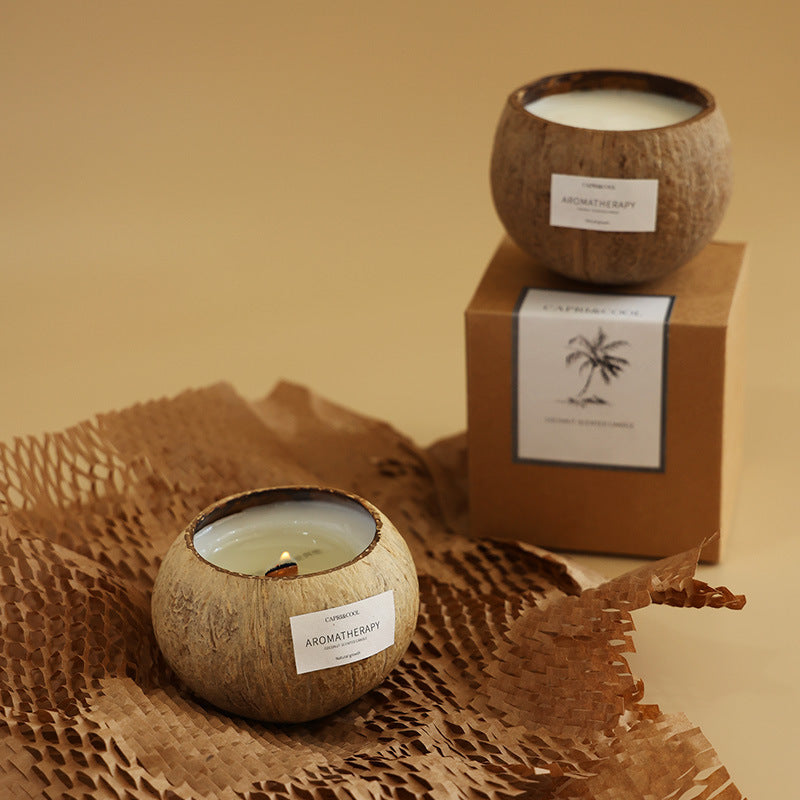 Aromatherapy Candle Soy Wax Scented Candles Natural Coconut Shell