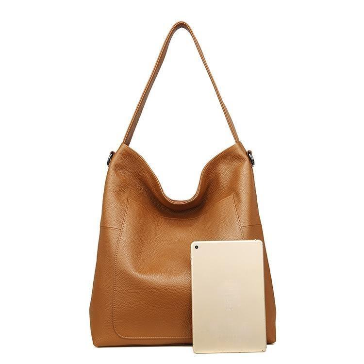 Beylasita Genuine Leather Hobo Slouch Bag Shopper, Large Crossbody Bucket Bag, Vintage Tote Shoulder Bag