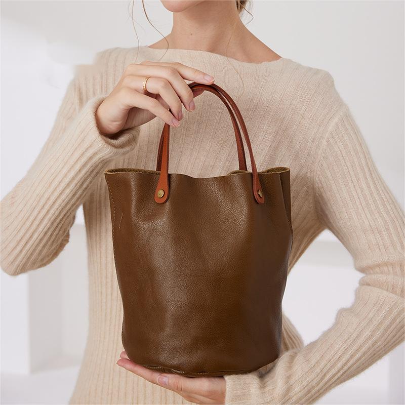 Beylasita Sac à bandoulière en cuir véritable Hobo Slouch, sac seau à bandoulière vintage