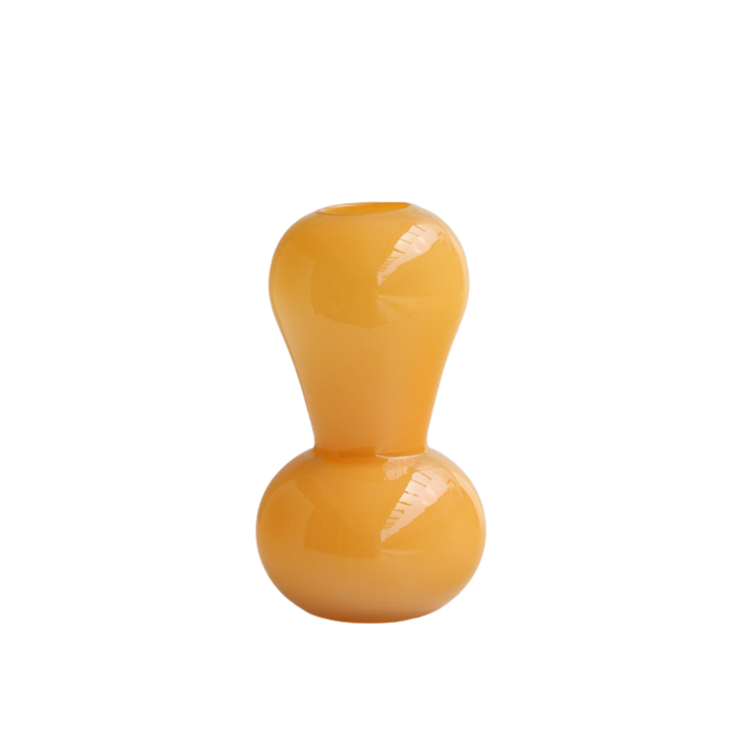 Nordic Minimalist Orange Glass Vase | Hand-Blown Cute Round & Cylindrical Design for Home Styling and Floral Arrangements