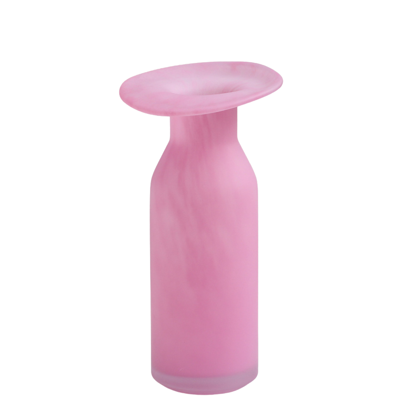 Hand-Blown Modern Matte Pink Glass Vase - Creative Home Decor with Elegant Frosted Finish, Perfect for Living Room Flower Arrangements