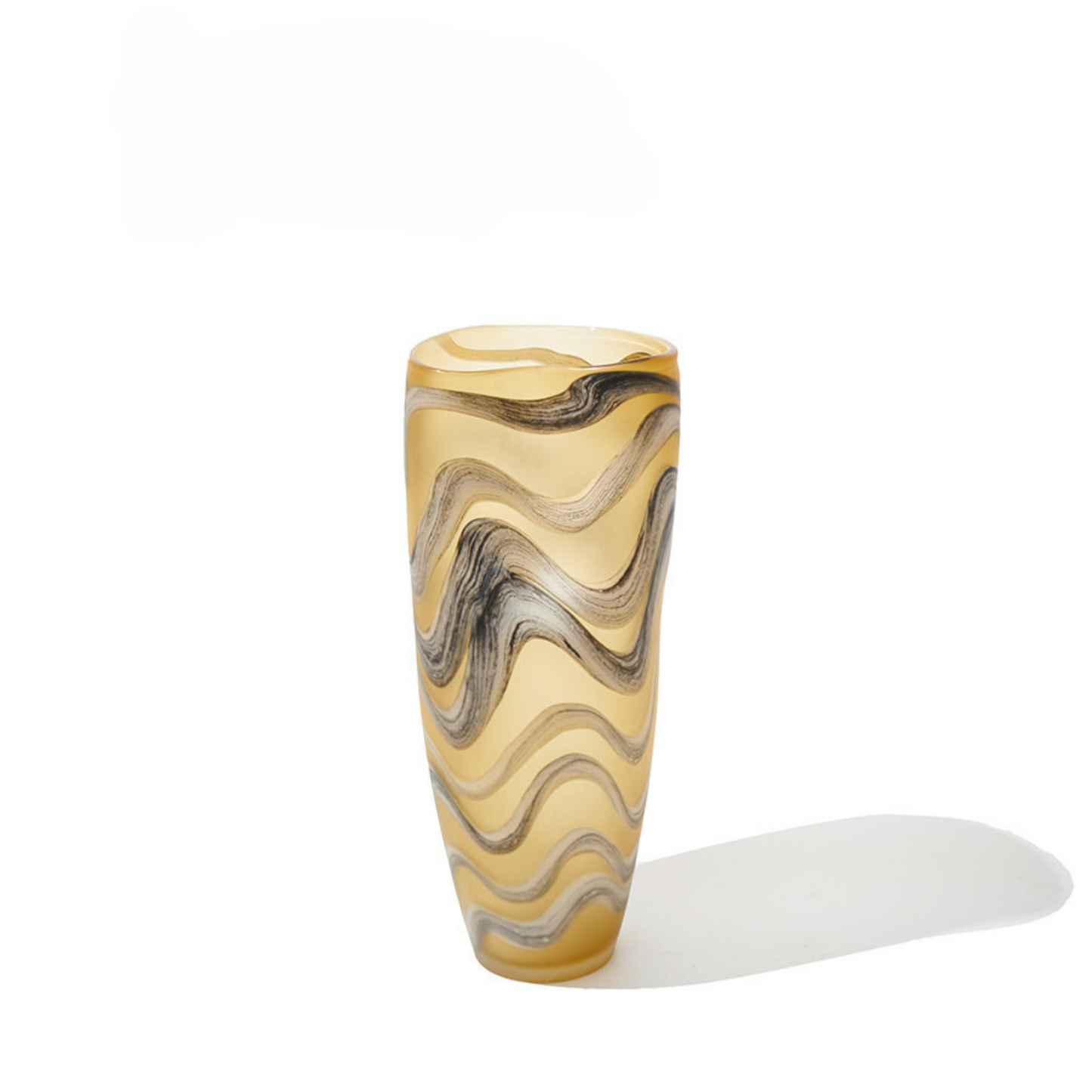 Handcrafted Brown Glass Vase with Water Ripple Design - Luxury Artistic Centerpiece for Home Decor