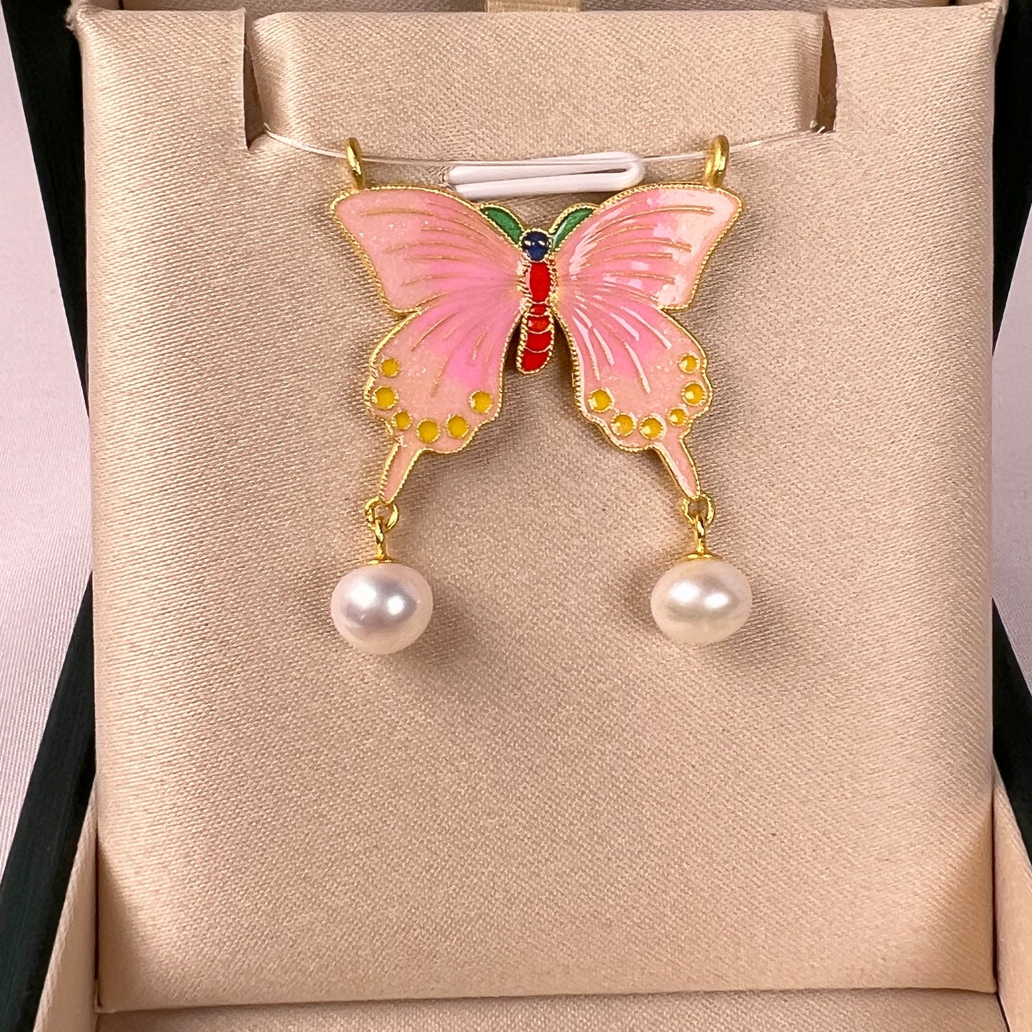 GEMOR S925 Sterling Silver Colorful Butterfly Enamel Jewelry | Double Faced Design with Pearls