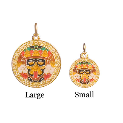 GEMOR S925 Zashi Lhamo Sterling Silver Enamel Pendant | Double-Sided Design Drashi Lhamo Shri Devi Artwork