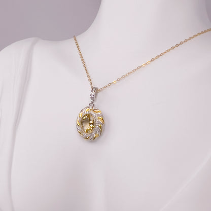 GEMOR Infinity Love Stone Necklace Pendant with Stunning Yellow Crystals