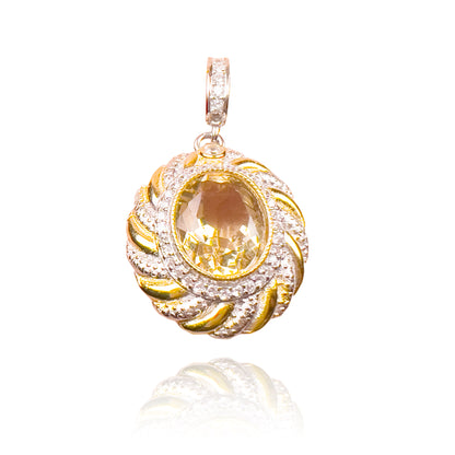 GEMOR Infinity Love Stone Necklace Pendant with Stunning Yellow Crystals